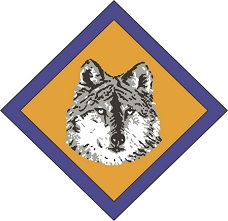 cub grey wolf badge